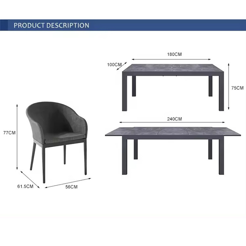 Hotel Outdoor Furniture Metal Frame Garden Sofa Luxury Outdoor Garden Aluminum Sofa Set Furniture