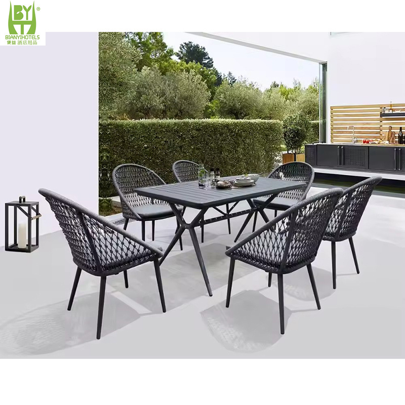 Hotel Outdoor Furniture Metal Frame Garden Sofa Luxury Outdoor Garden Aluminum Sofa Set Furniture