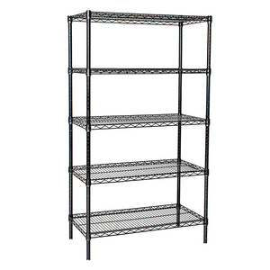 Black 5-Tier Wire Storage Shelving Unit Home Garage Rack