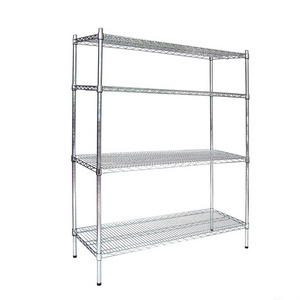 Heavy duty 4 tier Chrome wire shelving storage rack metal wire shelf rack