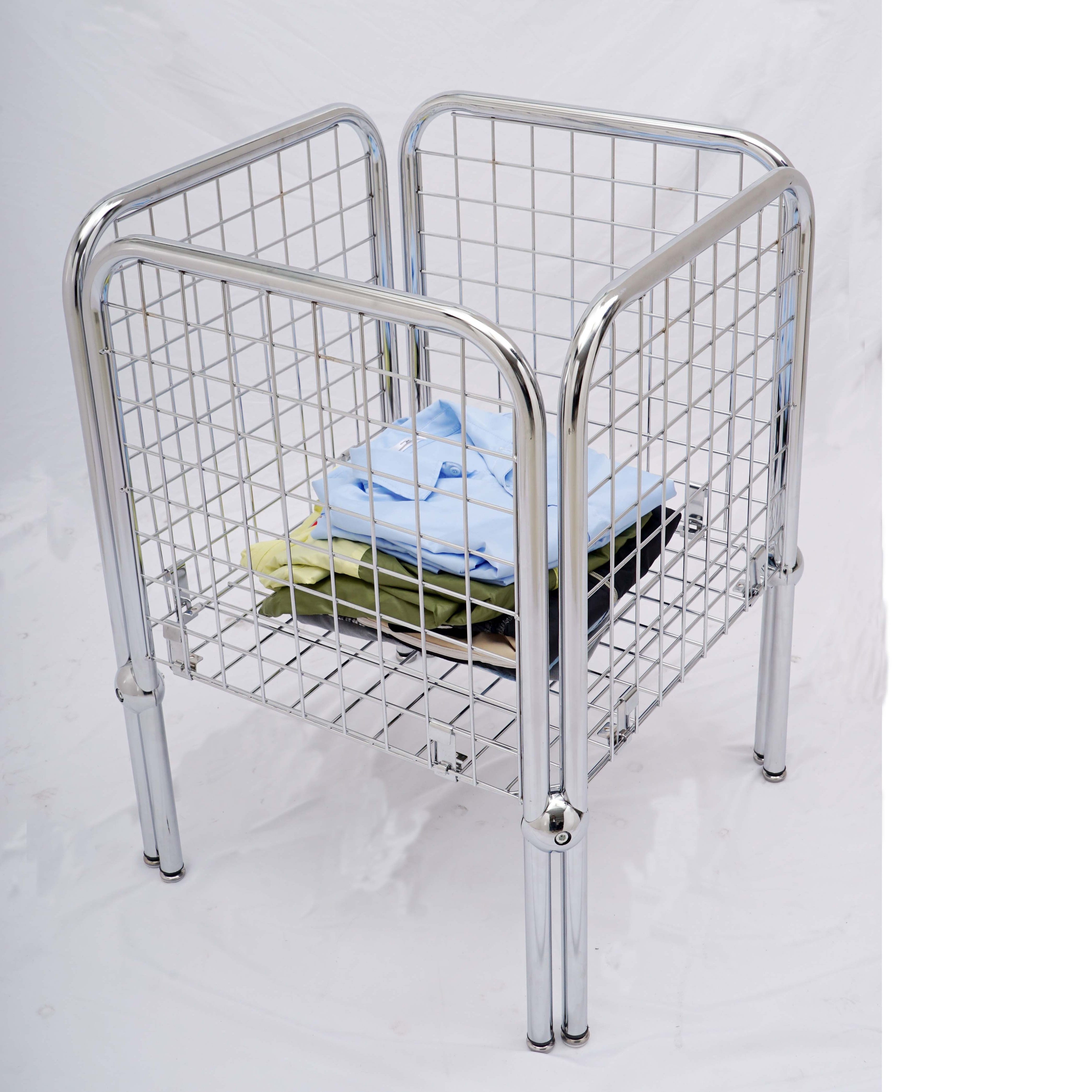 Chrome Wire Dump Bin Adjustable Basket Shelf