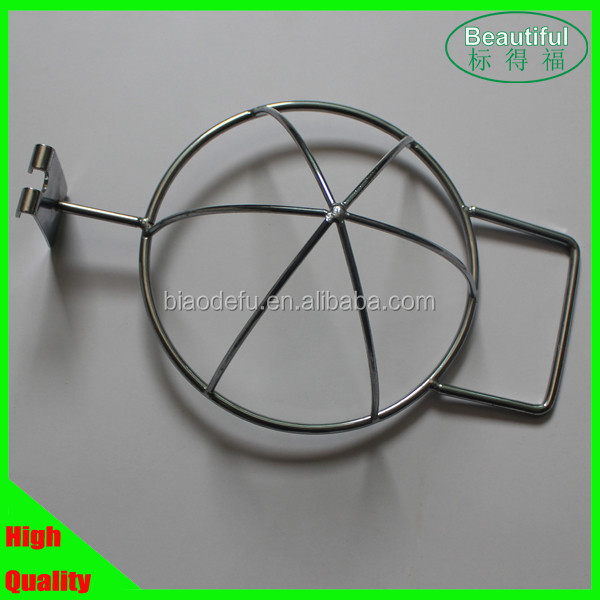 Metal Wire Chrome Plating Hat Display Rack for Grid Wall