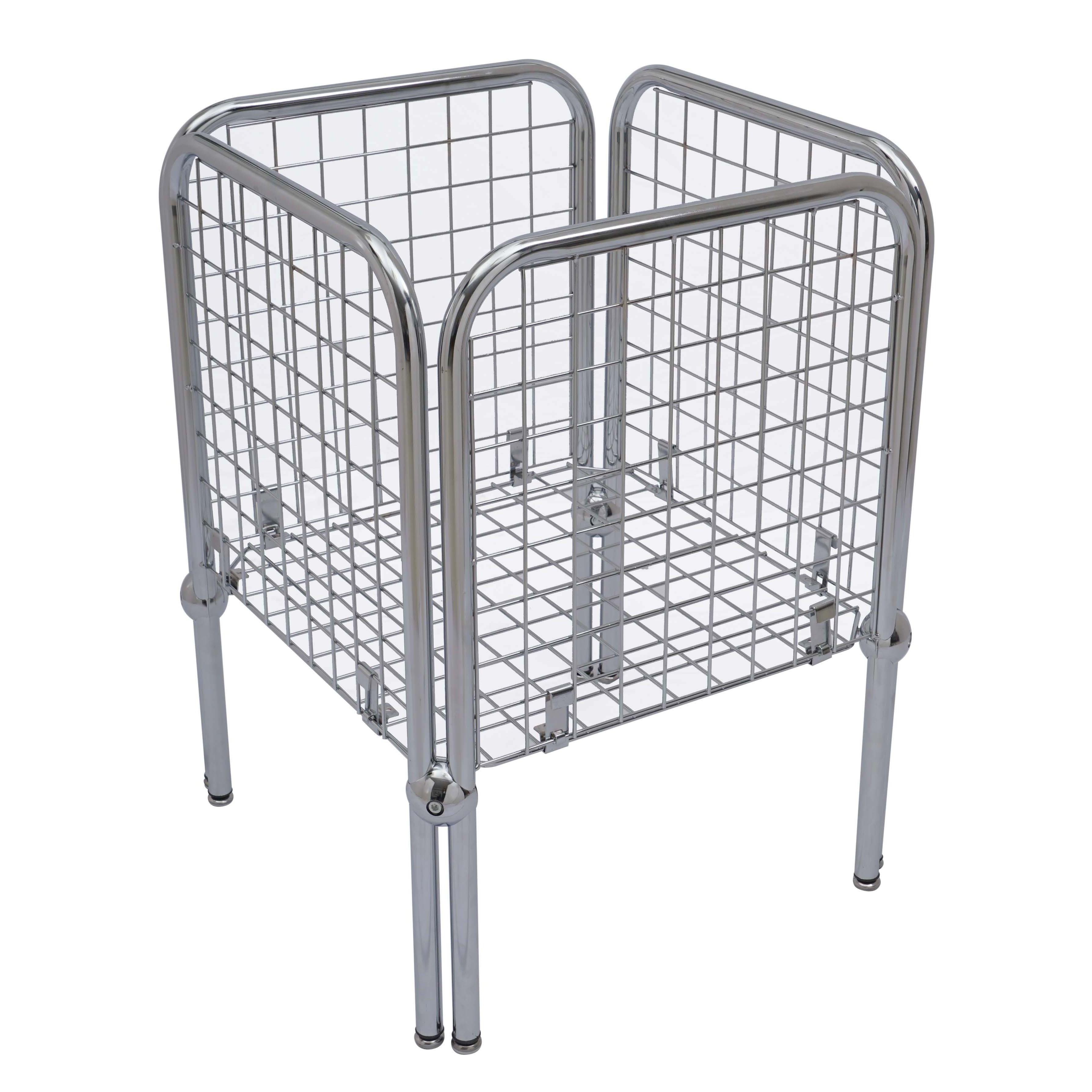 Chrome Wire Dump Bin Adjustable Basket Shelf