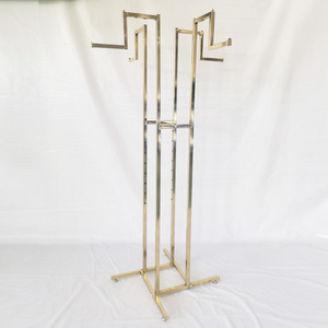 4 Way Clothing Rack with Z Arms Golden Garment Rack