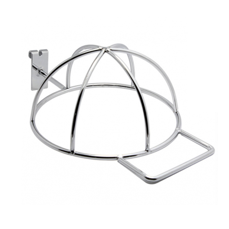 Metal Wire Chrome Plating Hat Display Rack for Grid Wall