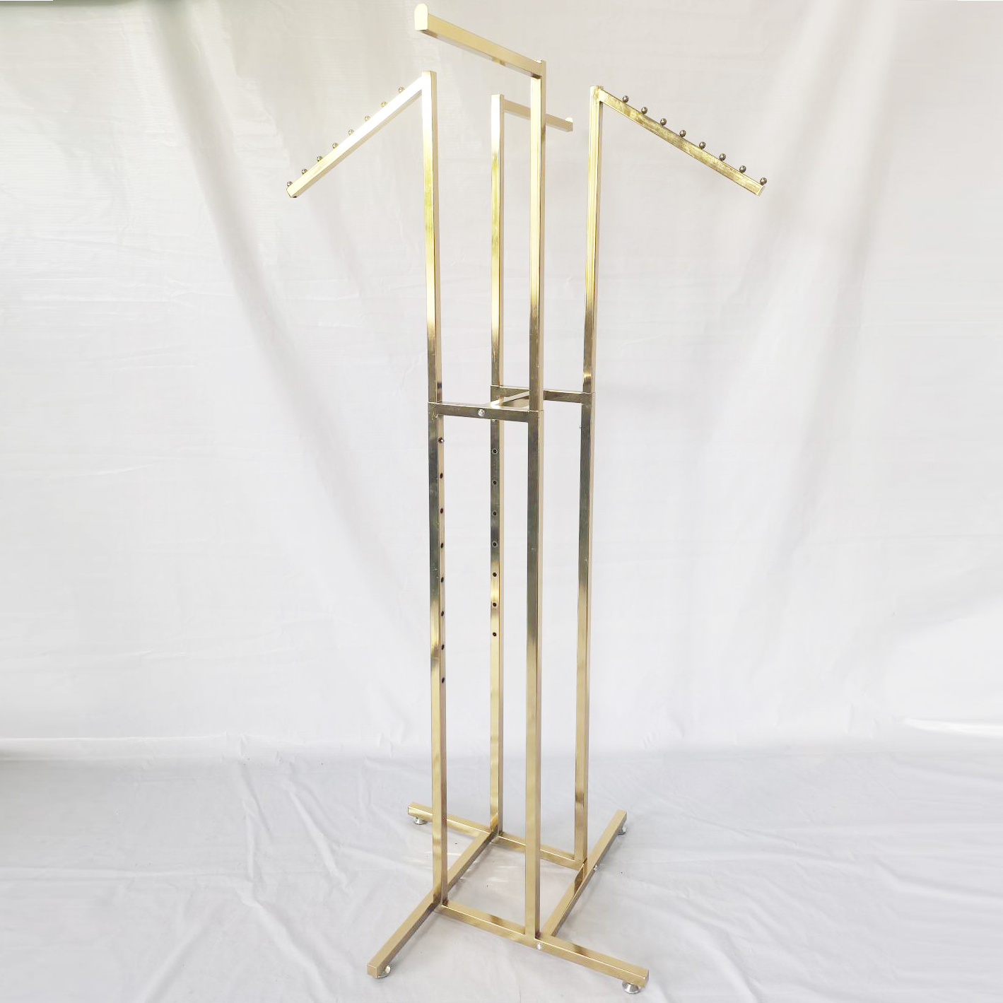 4 Way Clothing Rack with Z Arms Golden Garment Rack