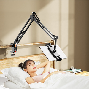 One Press Adjust Lazy Stand Mobile Phone Holder Folding Long Arm Bed Desk Tablet PC Stands