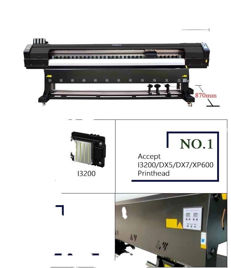 Printer Eco Solvent 140sqm/h I3200 DX5 XP600 Inkjet Printer 1.6m 1.8m 3.2m China Plotter Large  Format Poster Canvas Vinyl Wrap