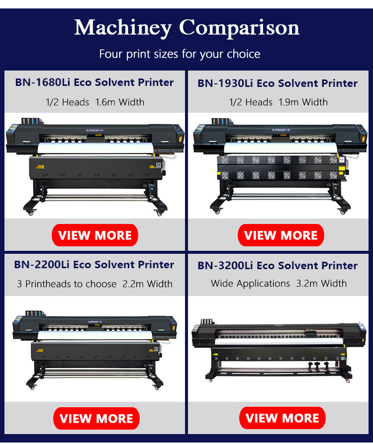 Printer Eco Solvent 140sqm/h I3200 DX5 XP600 Inkjet Printer 1.6m 1.8m 3.2m China Plotter Large  Format Poster Canvas Vinyl Wrap