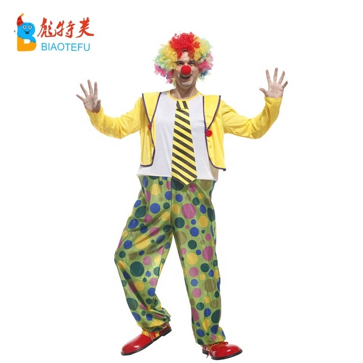 adult man funny clown performance stage costumes