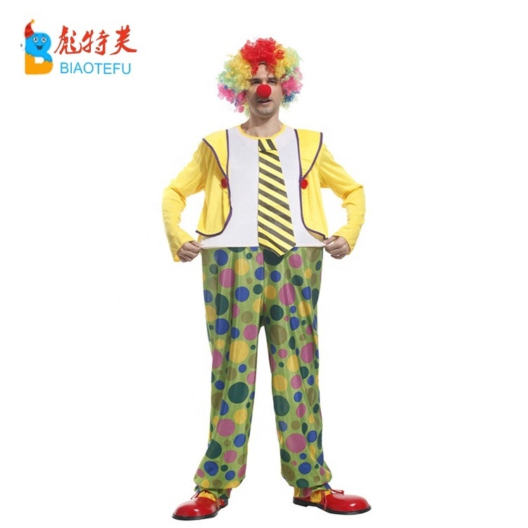 adult man funny clown performance stage costumes