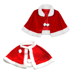 Factory directory kid velvet red Christmas cape baby kids Santa claus costume