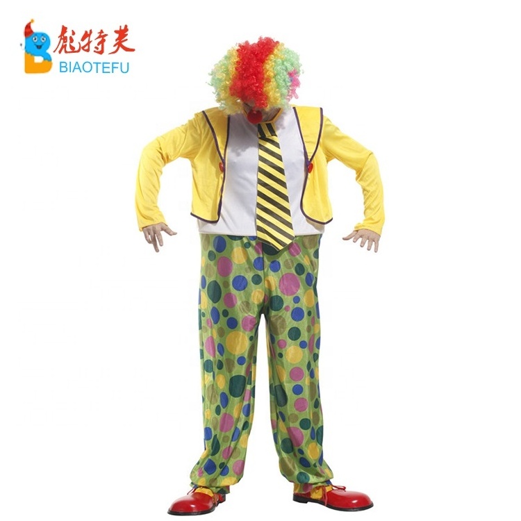 adult man funny clown performance stage costumes