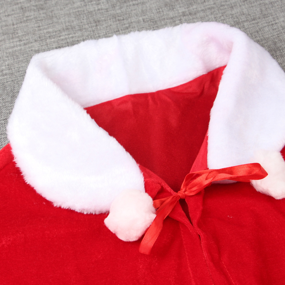 Factory directory kid velvet red Christmas cape baby kids Santa claus costume