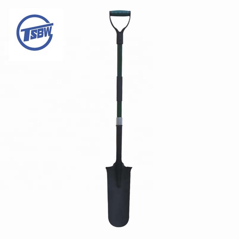 Factory Wholesale fiberglass handle Carbon Steel Metal Spade Garden Farming trenching Shovel