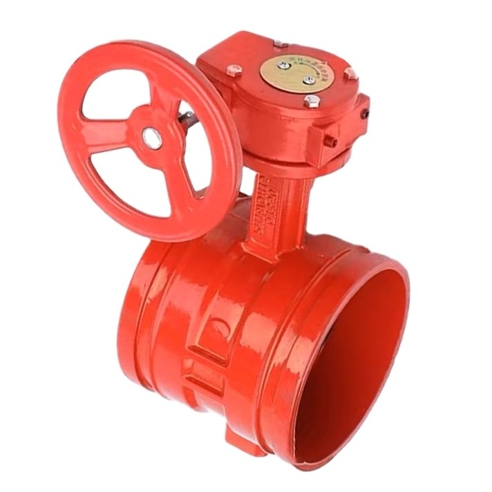 hot selling factory manufacture ductile iron vacuum clamp worm gear fire signal butterfly valve