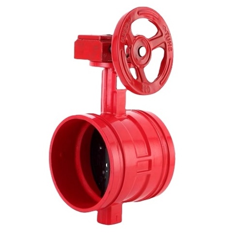 hot selling factory manufacture ductile iron vacuum clamp worm gear fire signal butterfly valve