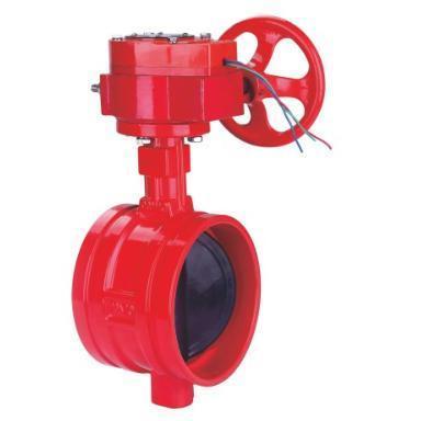 hot selling factory manufacture ductile iron vacuum clamp worm gear fire signal butterfly valve