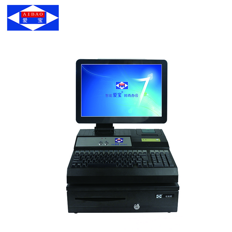 15.6 inch 58mm printer Pos machine price support windows system for supermarket/reataurant with cash box