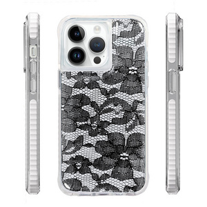 Fasion Lady Shockproof PC TPU TPE 3 in 1 Fabric Lace Trendy Sexy Cell Phone Case for Iphone 15 14 pro max