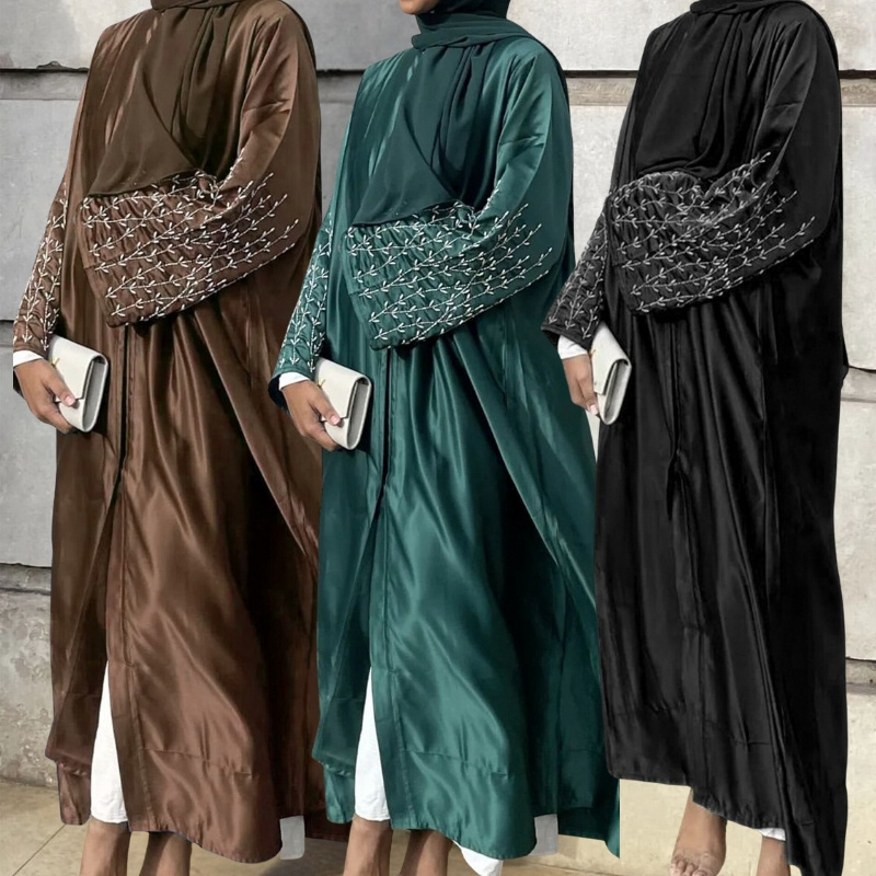 Bicomfort Manufacturer Turkey Modest Dubai Abaya Luxury Abaya with Handmade Beads Women Muslim Dress