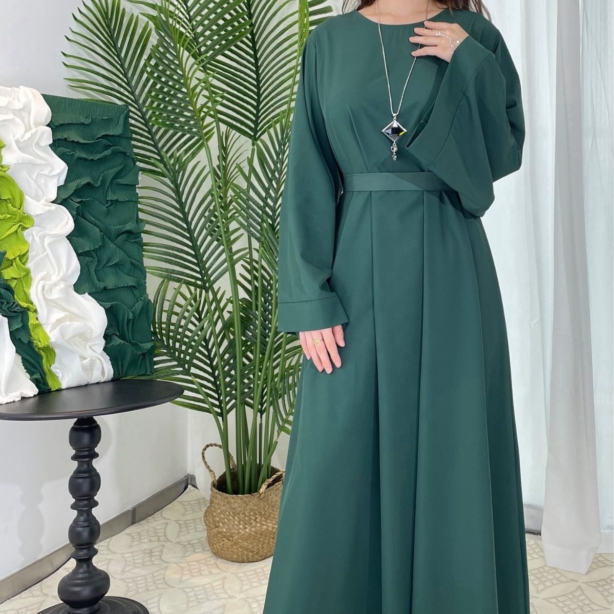 Bicomfort 2024 Wholesale High Quality Maxi Long chiffon Sleeve Middle East Arabic Islamic Clothing Robe Women Modest Abaya