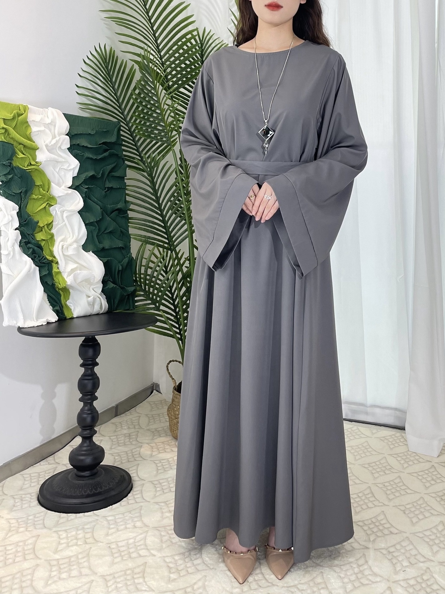 Bicomfort 2024 Wholesale High Quality Maxi Long chiffon Sleeve Middle East Arabic Islamic Clothing Robe Women Modest Abaya