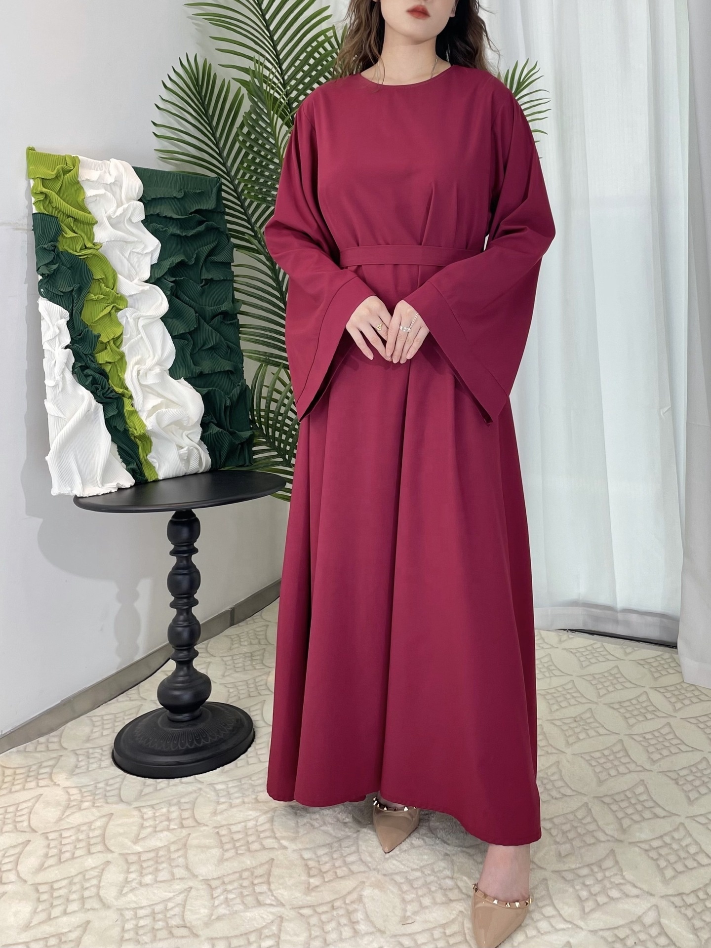 Bicomfort 2024 Wholesale High Quality Maxi Long chiffon Sleeve Middle East Arabic Islamic Clothing Robe Women Modest Abaya