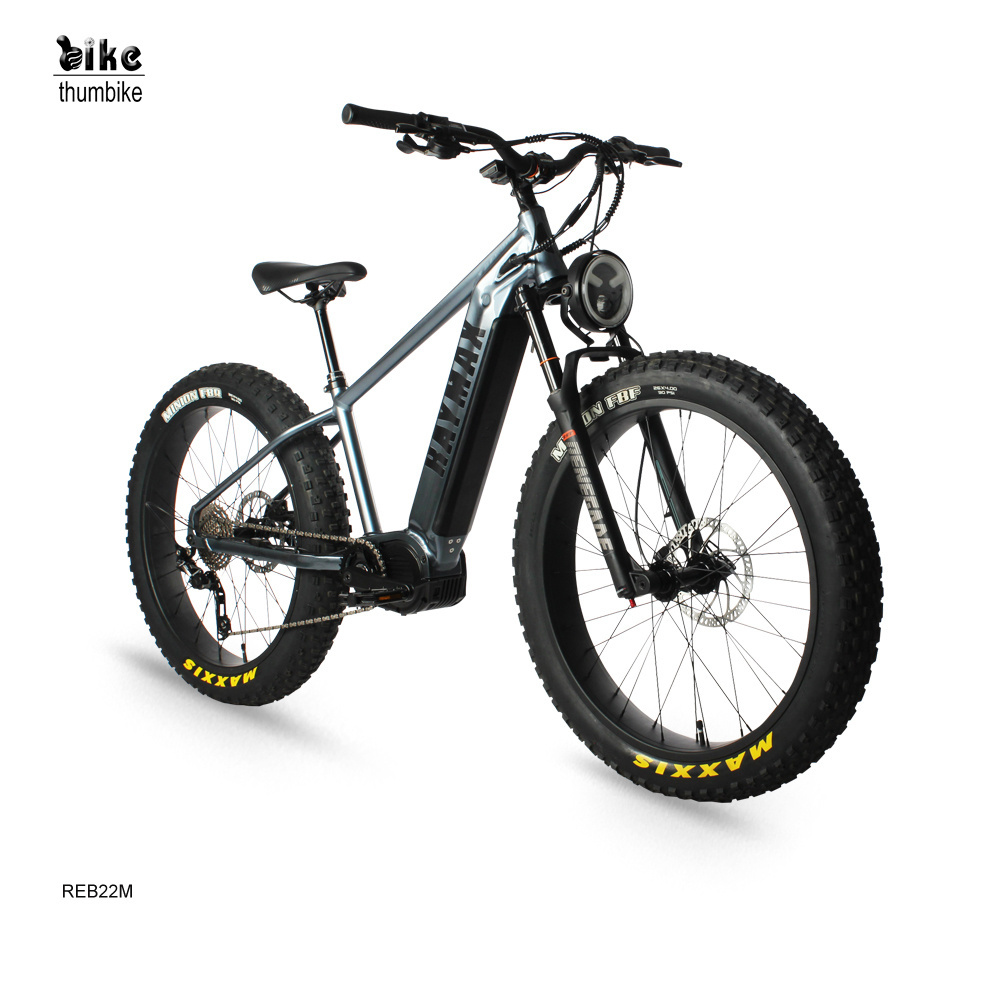 snow ebike electric bicycle big power fat tire e bike Bafang mid-drive motor 48V large battery