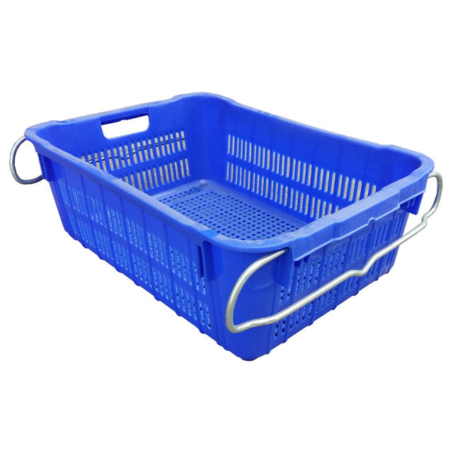 640*430*305mm tomato storage plastic crate with Metal Handle For Heavy Use