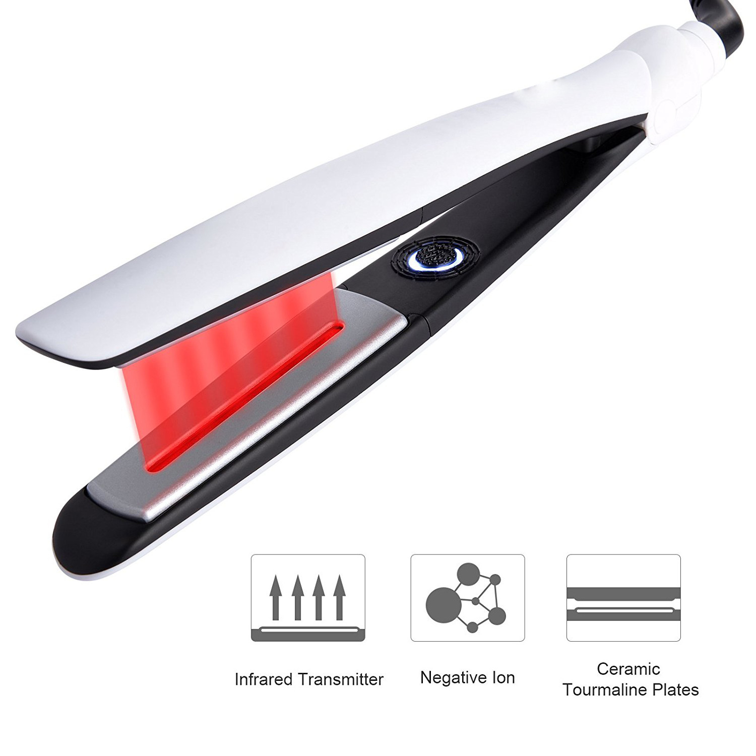 ceramic custom led 450 degrees hair straightener intertek infrared flat iron