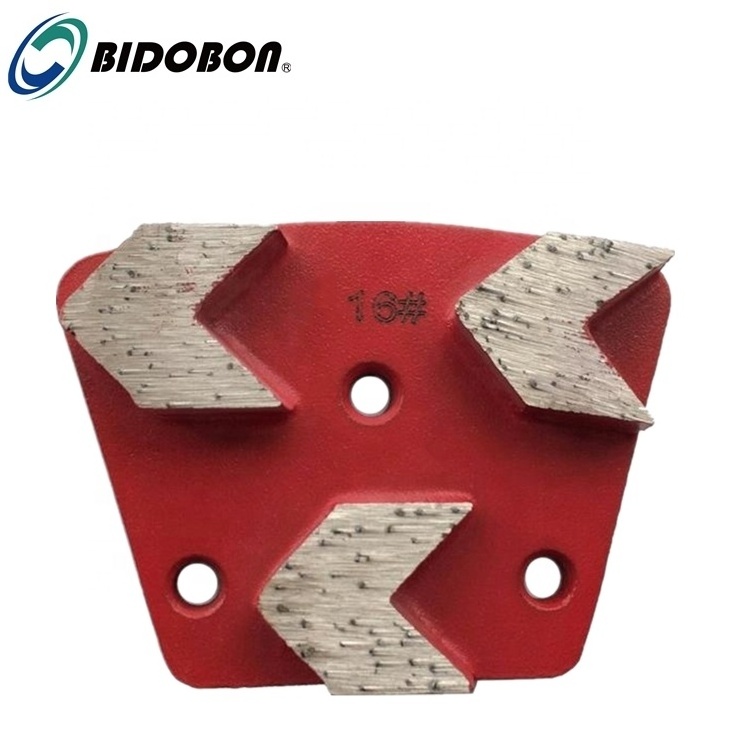 Trapezoid Diamond floor Grinding plate with Double Bar Segments