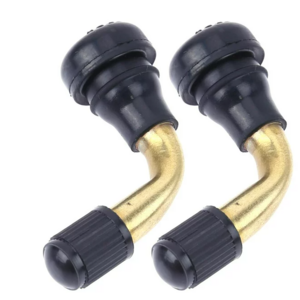 Tire Valve Stem Bent 90 Degree Angled Snap-in Rubber Base Brass Stem For Tubeless Tires Nipple Motorcycle Scooter ATV