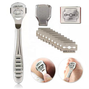 200 pieces Callus Shaver Replacement Blades Corn Plane Blades Stainless Steel Blades for Removing Callus Foot Care and Pedicure