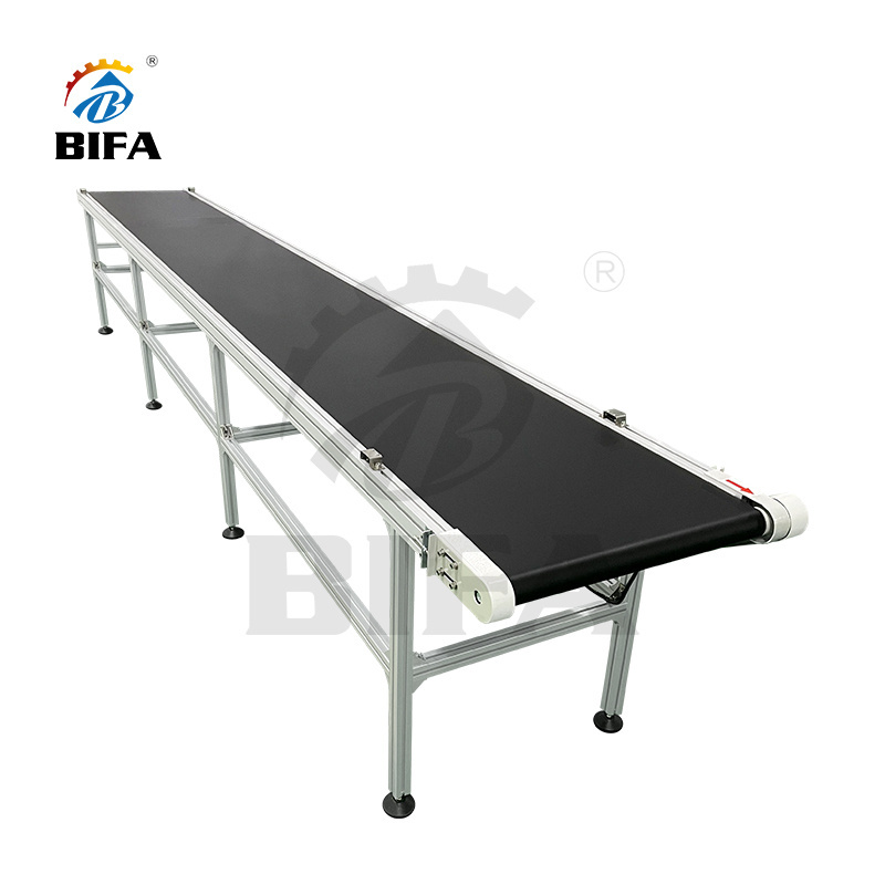 Bifa OEM PVC Stainless Steel Belt Conveyor Automatic Motorized Feeder Conveyor with Guardrail