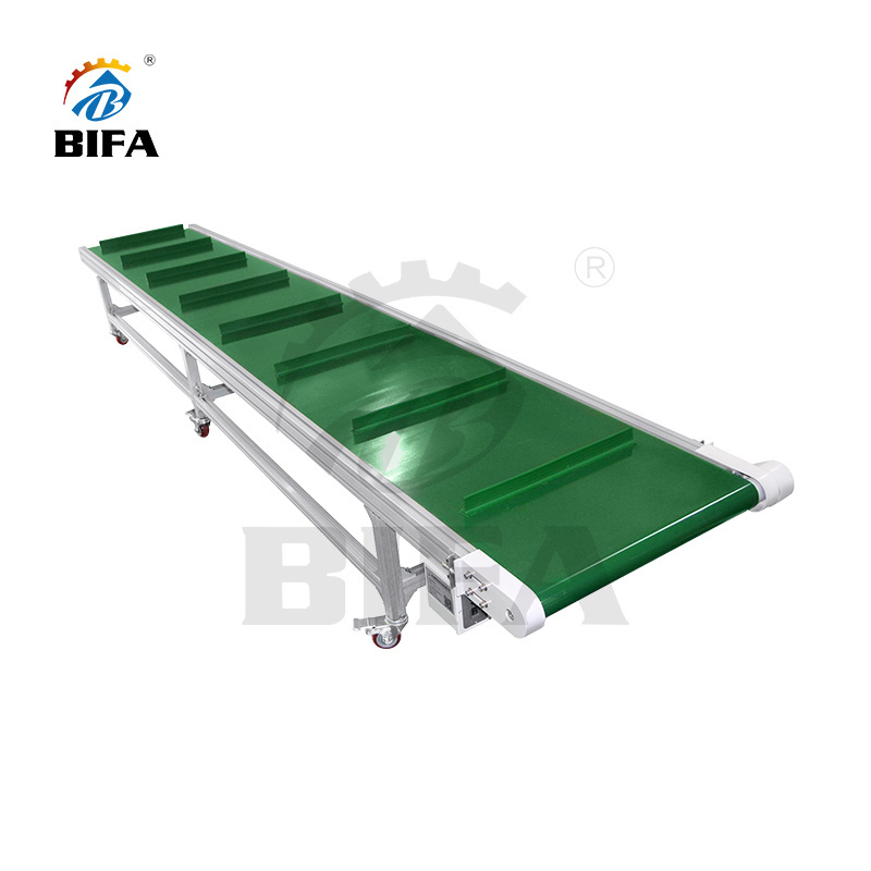 Bifa OEM PVC Stainless Steel Belt Conveyor Automatic Motorized Feeder Conveyor with Guardrail