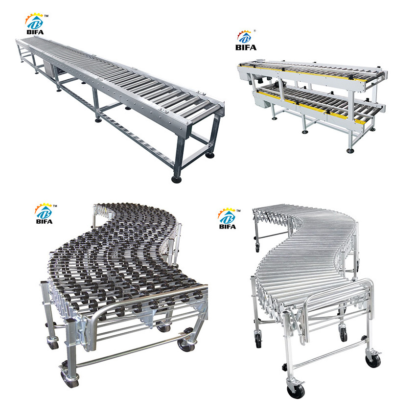 Bifa Light Duty Gravity Roller Line, Expandable Roller Conveyor, Flexible Conveyor for Packing Sorting logistics  Conveyor