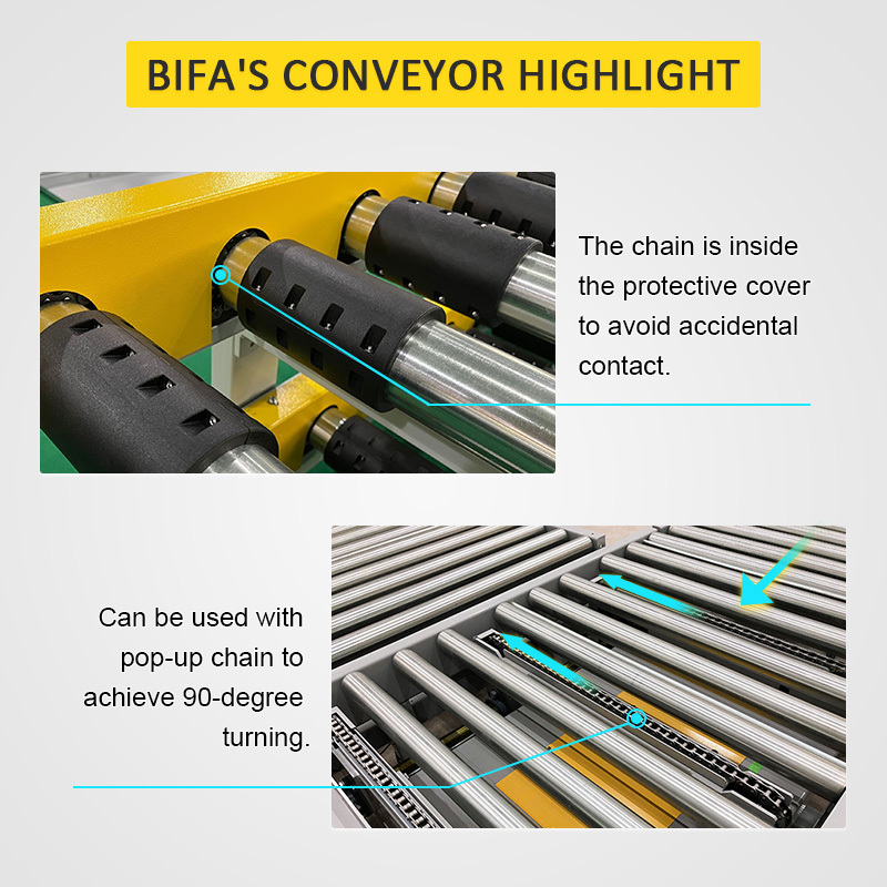 Bifa Motorized Industrial Steel Roller Conveyor for Carton Packages Pallets Roller Bed Table Conveyor