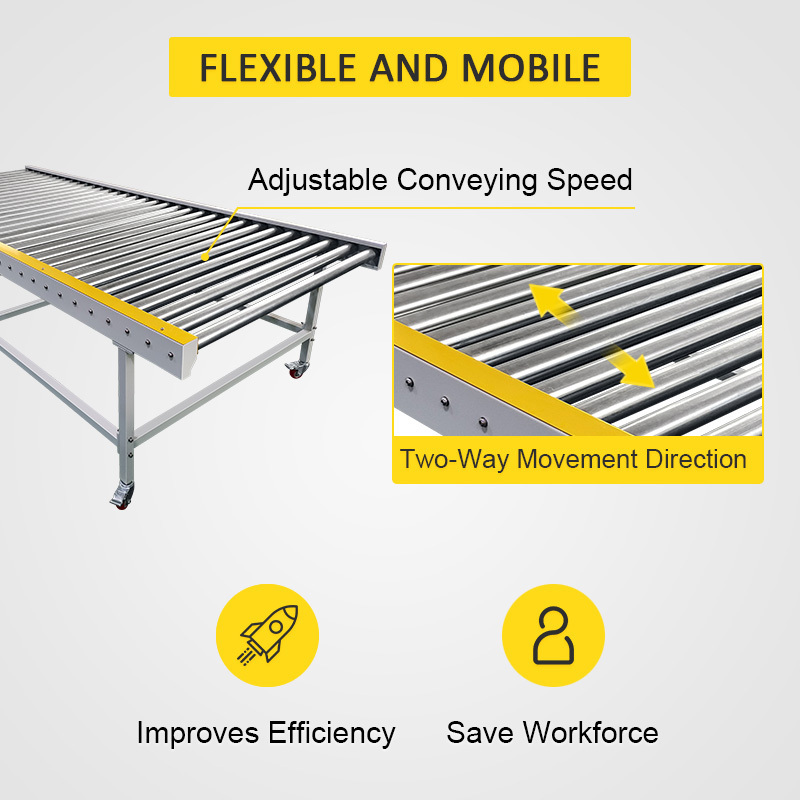 Bifa Motorized Industrial Steel Roller Conveyor for Carton Packages Pallets Roller Bed Table Conveyor