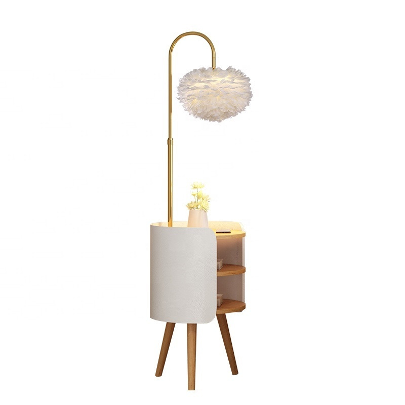 New Designed Hotel Modern Warm Lighting floor lamp with shelves, modern square standing lamp