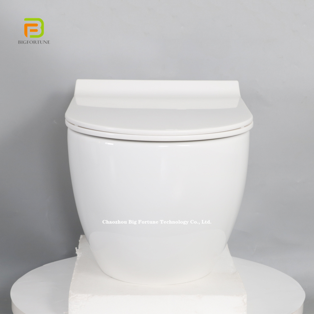 European Standard Sanitary Ware Ceramic Wc Round Toilet Rimless Wall Hung Toilet For Bathroom