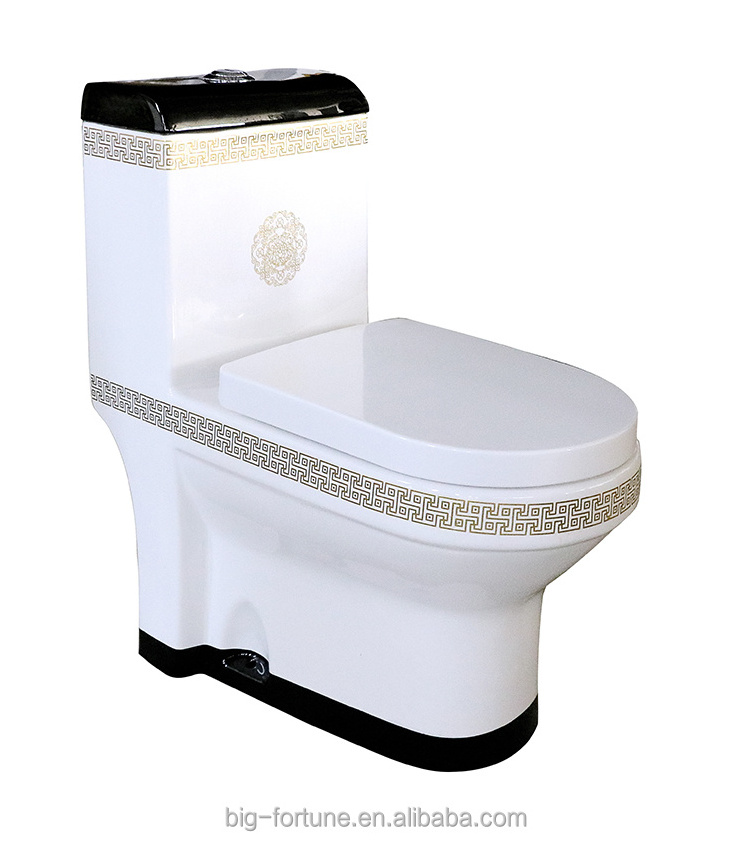 Chinese wc public toilet commode washdown ceramic black white power flushing one piece toilet with prices