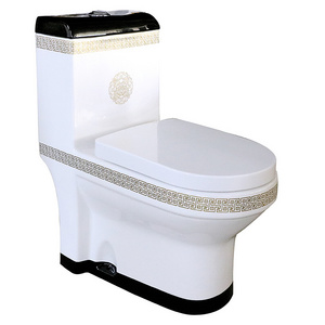 Chinese wc public toilet commode washdown ceramic black white power flushing one piece toilet with prices