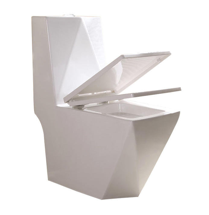 Hot Sale Wc Ceramic Diamond Shape One-piece Toilet Commode Bathroom Toilet And Sink Set