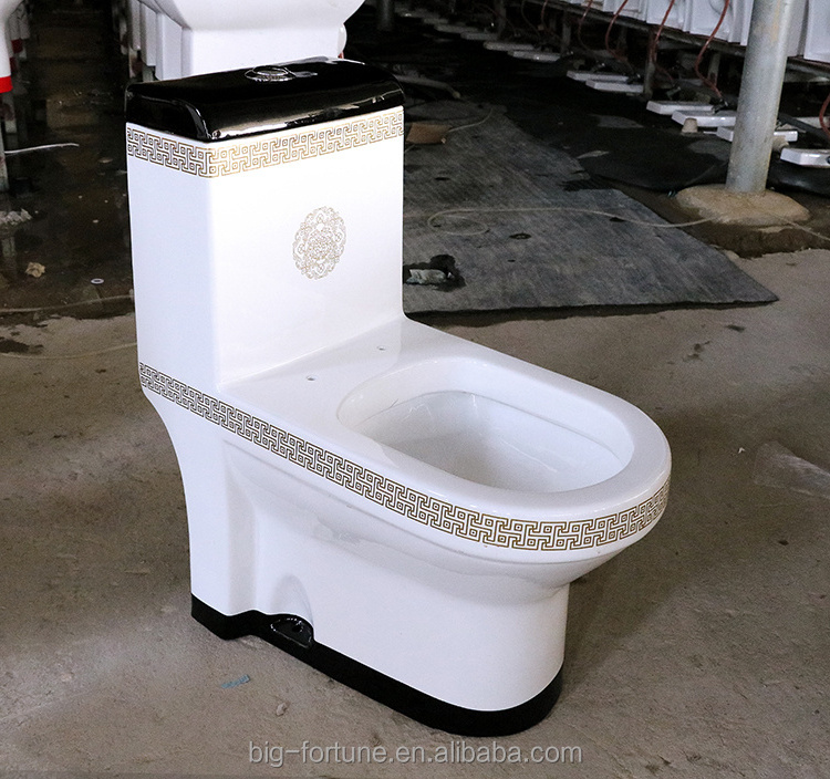 Chinese wc public toilet commode washdown ceramic black white power flushing one piece toilet with prices