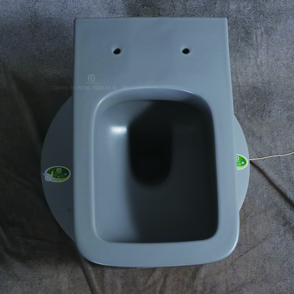 Chaozhou Sanitary Ware Bathroom Ceramic Floating Toilet Concealed Cistern Toilet Wc Grey Color Square Wall Hang Toilet