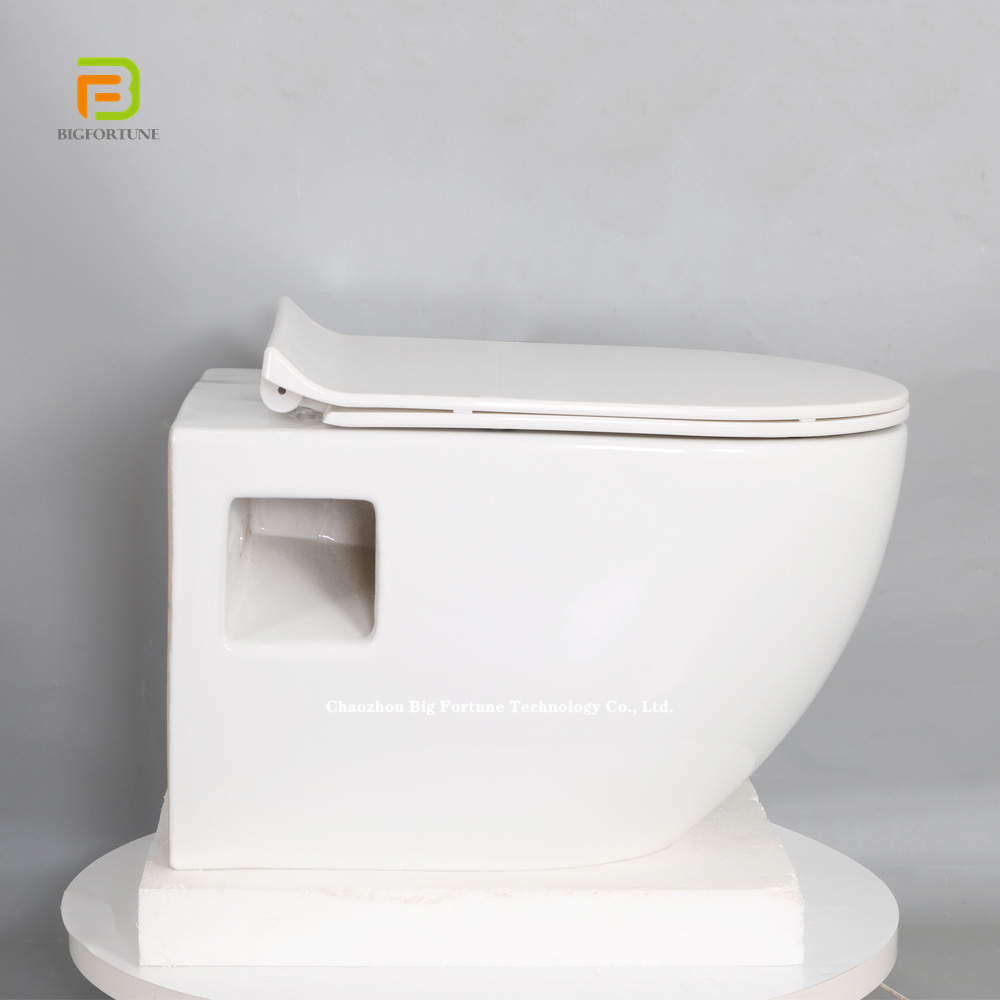 European Standard Sanitary Ware Ceramic Wc Round Toilet Rimless Wall Hung Toilet For Bathroom