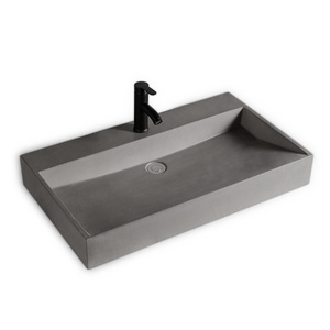 Handmade cement wash basin durable countertop bathroom sink rectangle concrete sink basin