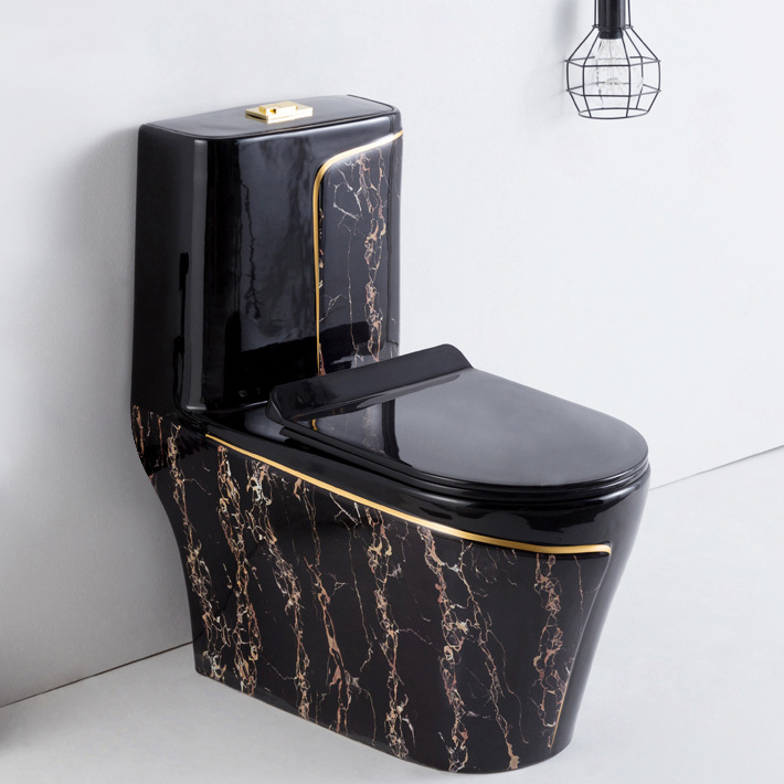 High quality cheap price luxury stone texture design bathroom wc black ceramic toilet bowl for hotel