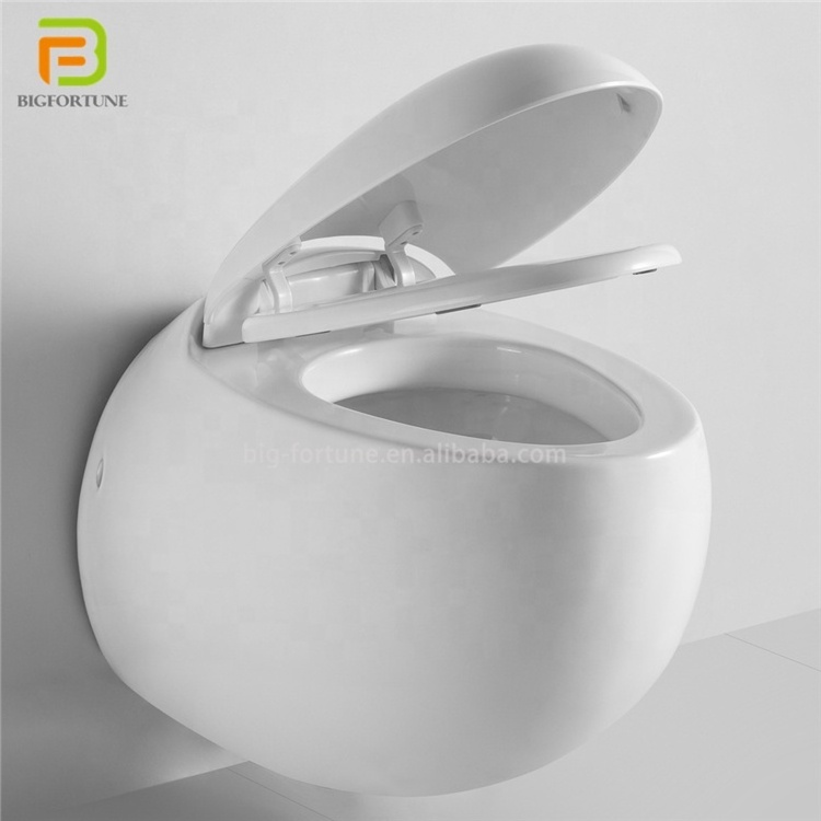 Fashion modern style cheap unique water closet egg shape toilet bathroom wall hung toilets